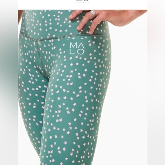 MALO REPUBLIC Hi Rise Luxe Leggings in Sage Bloom M - Picture 2 of 10